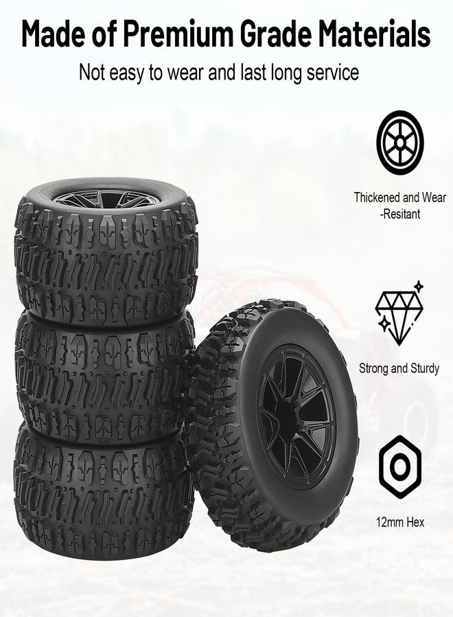 daitoku 12mm Hex Hub RC Wheels and Tires, daitoku 1/14 Off-Road RC Tires RC Car Accessories Wheels for MJX H14BM and 14210 - Image 2